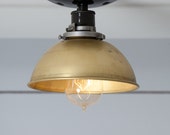 Brass Metal Shade Light - Semi Flush Mount