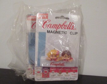 1995 Campbell's Soup Magnets Chef Tomato Soup Plate Collectible, set of 3, Vintage Campbells Soup Fridge Magnet, Refrigerator Magnet