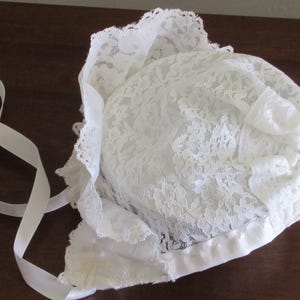white baby bonnet, baby lace bonnet, baptism bonnet, baby girl white lace bonnet, bonnet, baby blessing hats, christening bonnet