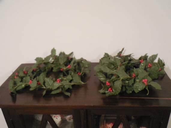 Holly Garland 2 Holly Berry Garland Holly Decorations Holly Etsy