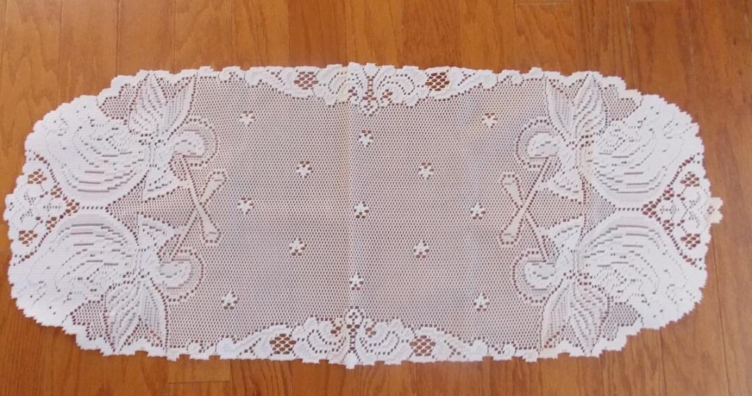 NEW UNOPEN PACKAGE Lace Angel Table Runner, Dresser Scarf, Mantel Scarf ...