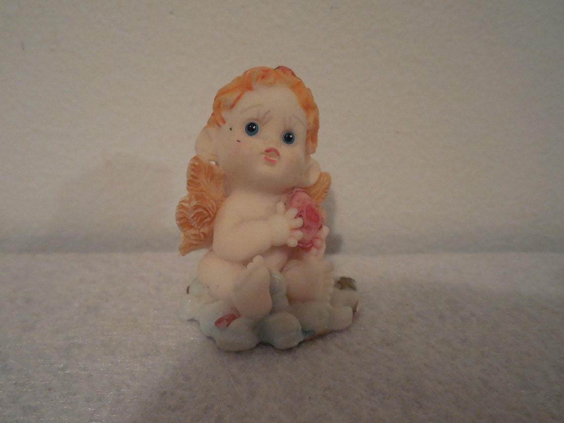4 Miniature Angel Figurine Cherub Knick Knack Angel Cherub Etsy