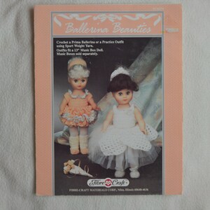 Ballerina Beauties FibreCraft Prima Ballerina Practice Outfit 13&quot; Craft Dolls FCM274 Ballerina Pattern crochet book, crochet doll clothes