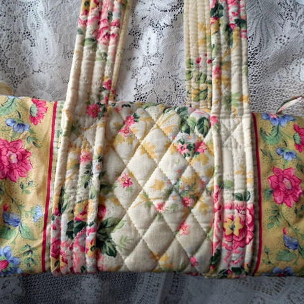 Quilted Purse Quilted Handbag Floral Quilt Purse