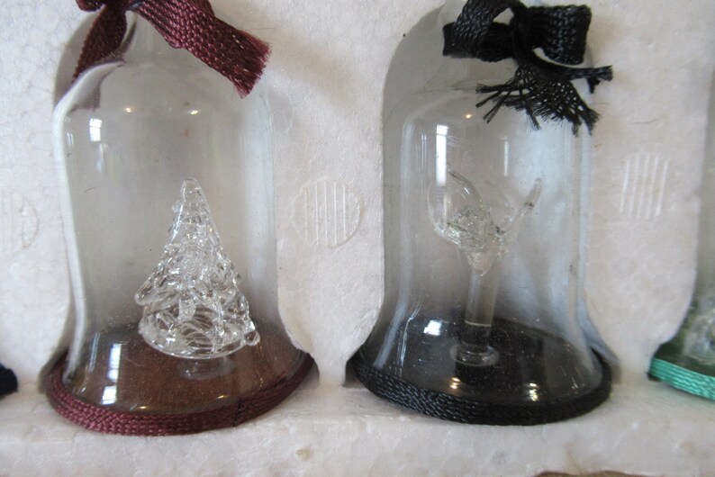 Vintage Glass Bells Christmas Set of Six Bells Original Box Etsy