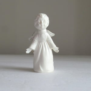 small white angel figurine, welcome angel, hugging angel figurine, ceramic angel, guardian angel, cherub figurine, angel cherub statue