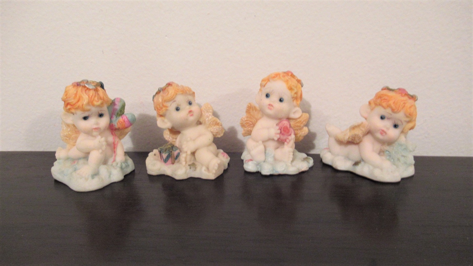4 Miniature Angel Figurine Cherub Knick Knack Angel Cherub Etsy