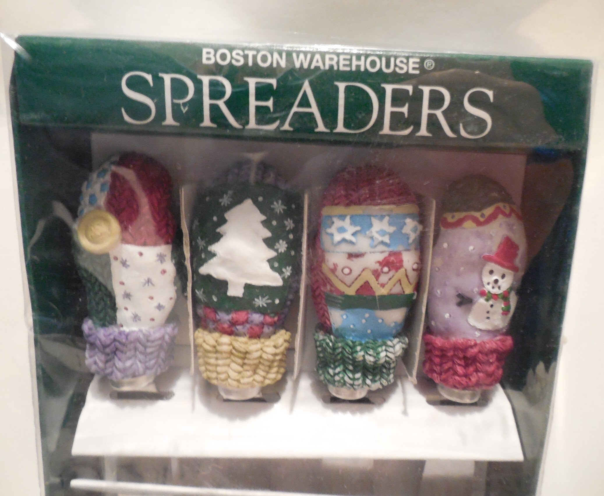 Vintage Christmas Cheese Spreader Set With Christmas Tree Etsy