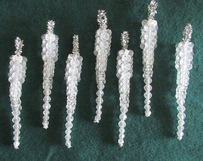 Christmas Ornament Kit, Handmade Beaded Icicles Christmas Decoration