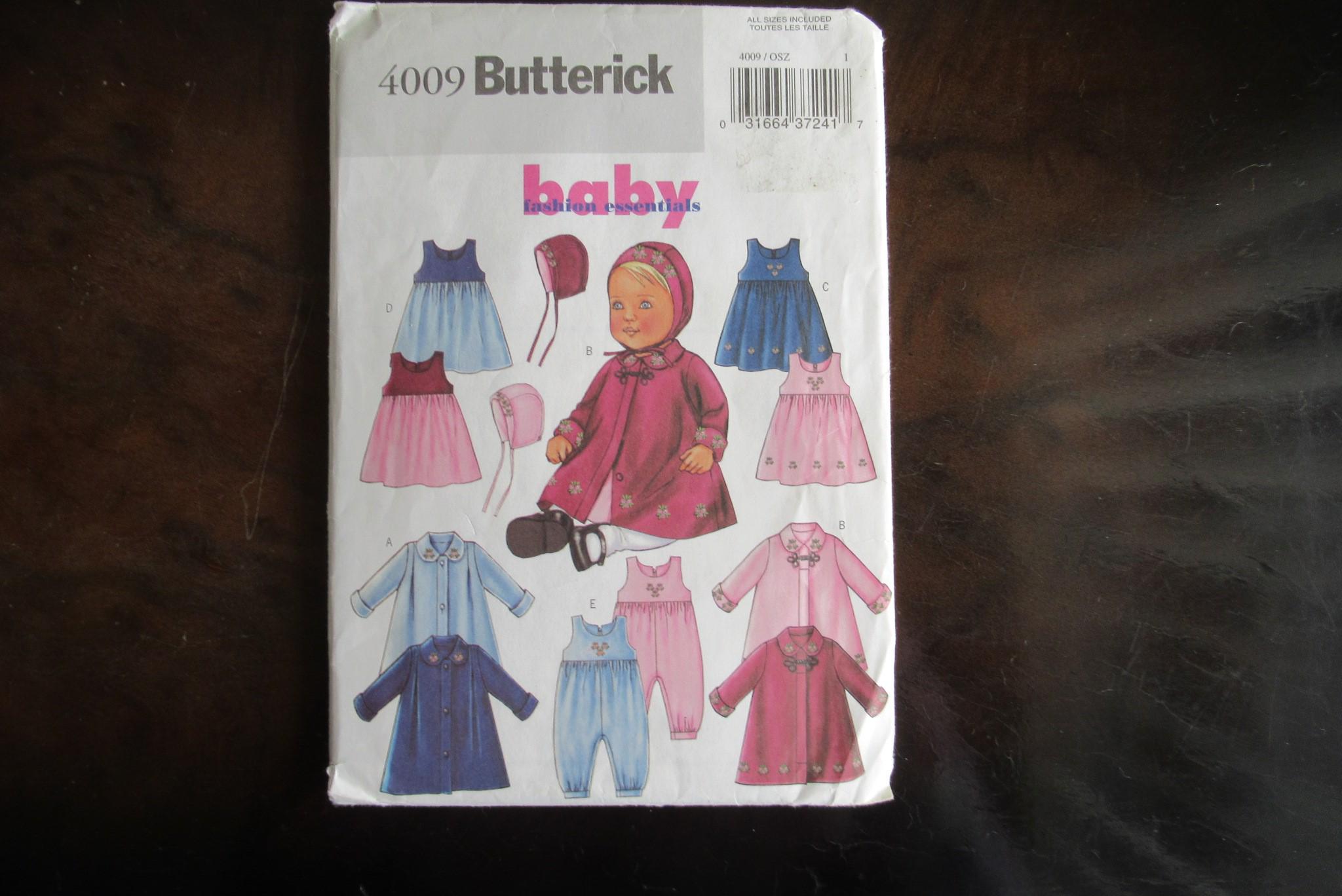 Butterick 4009 Baby Pattern, New Uncut Vintage, Butterick Fashion