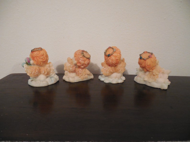 4 Miniature Angel Figurine Cherub Knick Knack Angel Cherub Etsy