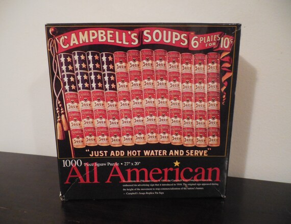 Campbell's Soup Puzzle Game, All American puzzle, American flag puzzle, Campbells puzzle, game, patriotic puzzle, new never opened