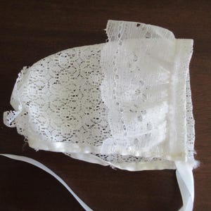 bonnet, baby girl bonnet, baby lace bonnet, baptism bonnet, baby girl white lace bonnet, christening bonnet, baby blessing hat, newborn