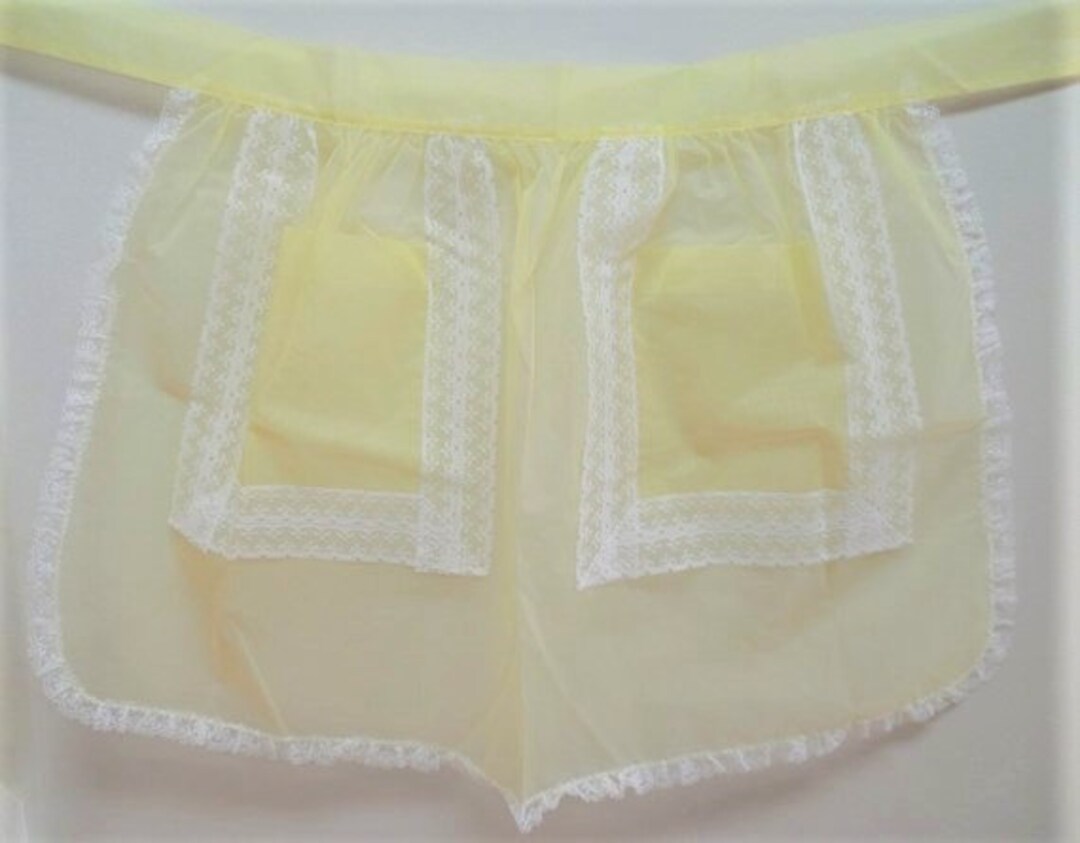 Sheer Half Apron With Pockets, Retro Apron, Womens Apron, Vintage 