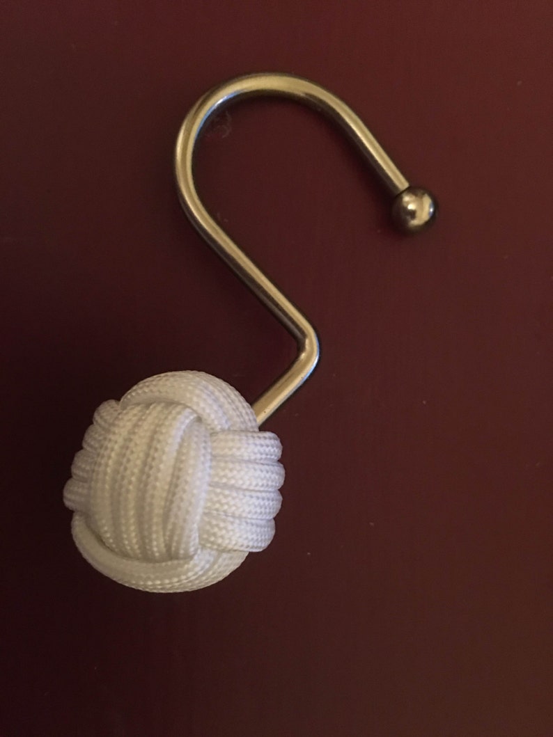 UNSEALED WHITE Para Cord Nautical Shower Curtain Hooks Set of Etsy