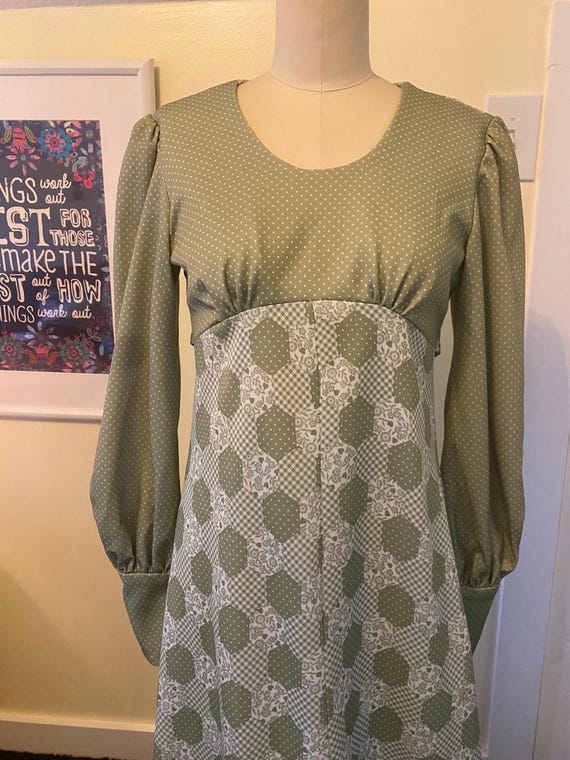 Multi-Pattern 1970s Maxi Dress - image 3