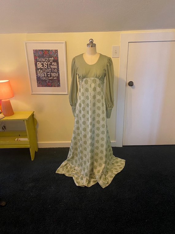 Multi-Pattern 1970s Maxi Dress - image 1