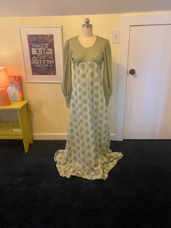 Multi-Pattern 1970s Maxi Dress - image 2