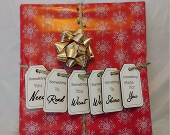 Something to Read Engraved Christmas Tags