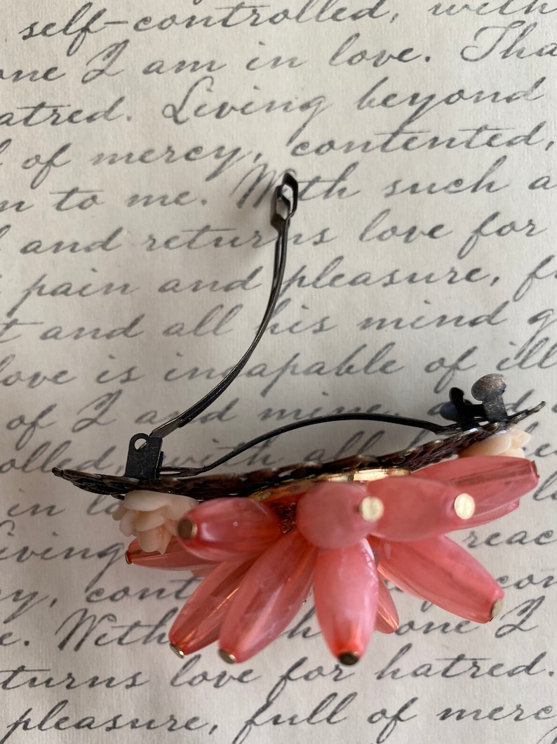 Flower Hair Clips Hair Accessories Bronze Clips Victorian Hair Clips Hair Clips Pink Hair Clips