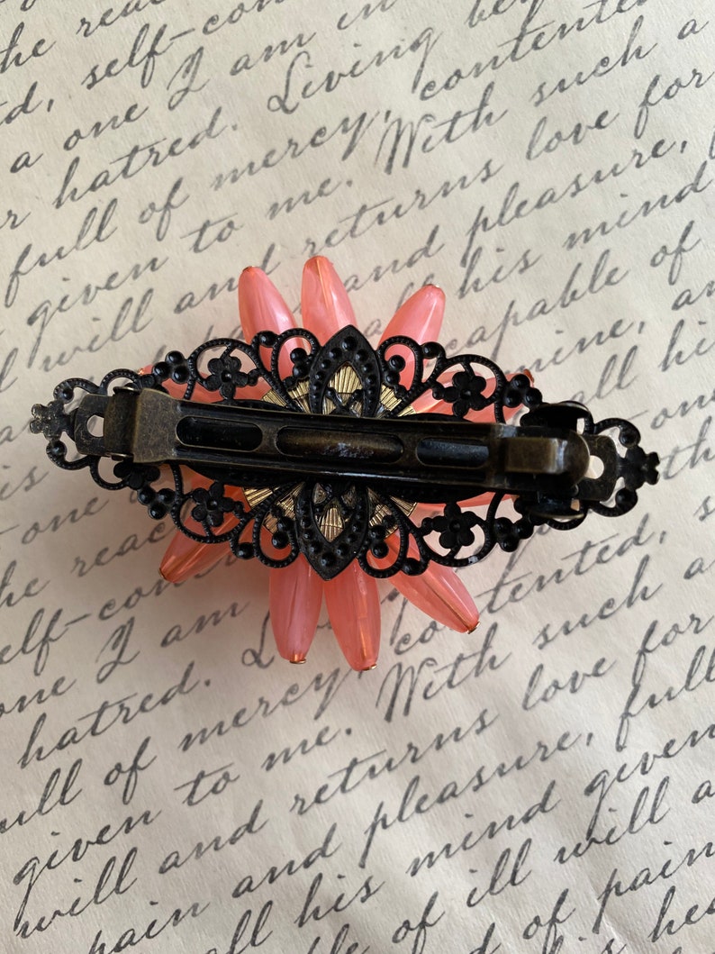 Flower Hair Clips Hair Accessories Bronze Clips Victorian Hair Clips Hair Clips Pink Hair Clips