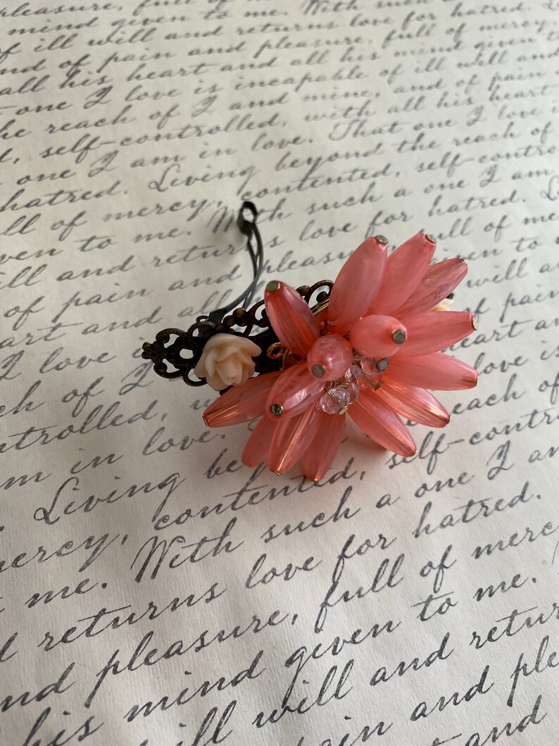 Flower Hair Clips Hair Accessories Bronze Clips Victorian Hair Clips Hair Clips Pink Hair Clips