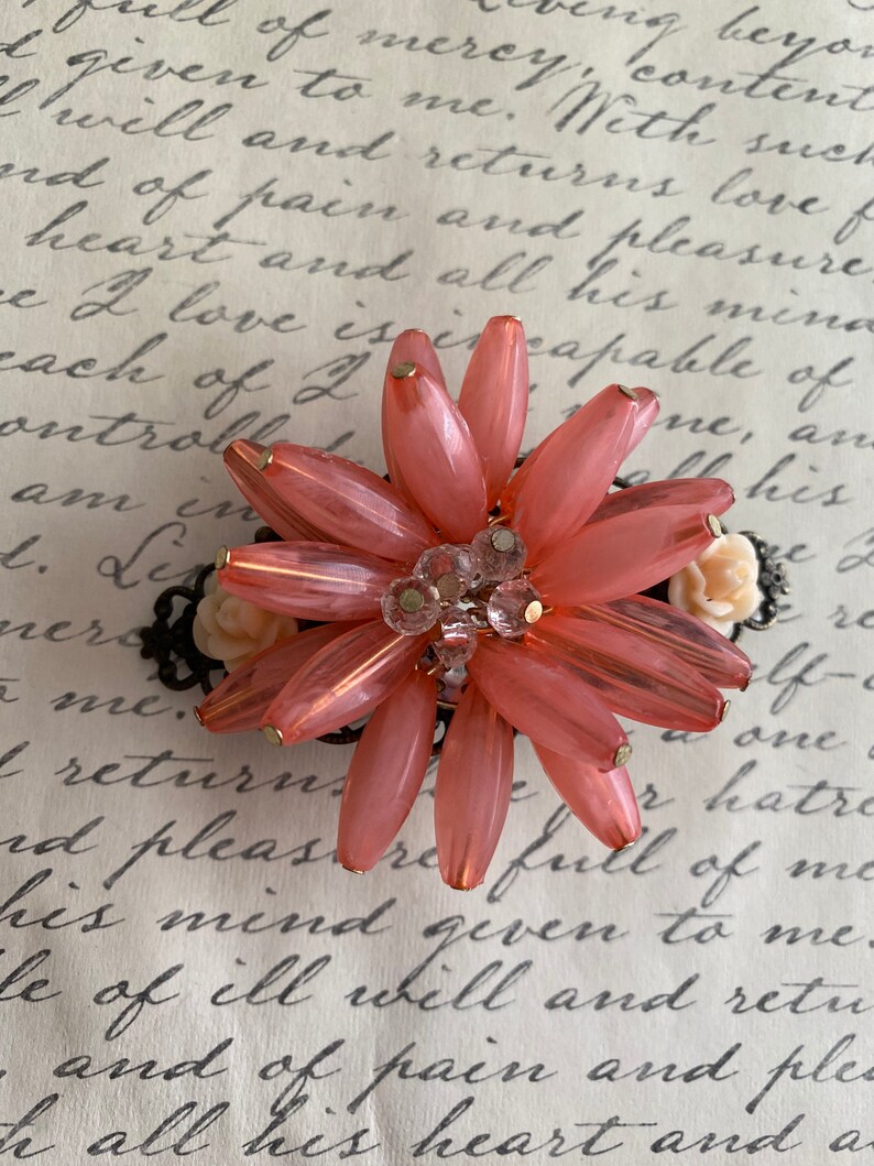 Flower Hair Clips Hair Accessories Bronze Clips Victorian Hair Clips Hair Clips Pink Hair Clips