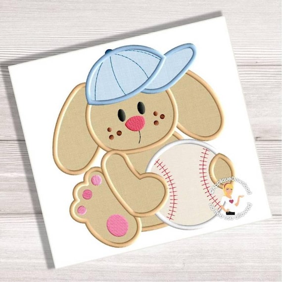 Baseball Easter Bunny Applique Embroidery Design Instant Etsy
