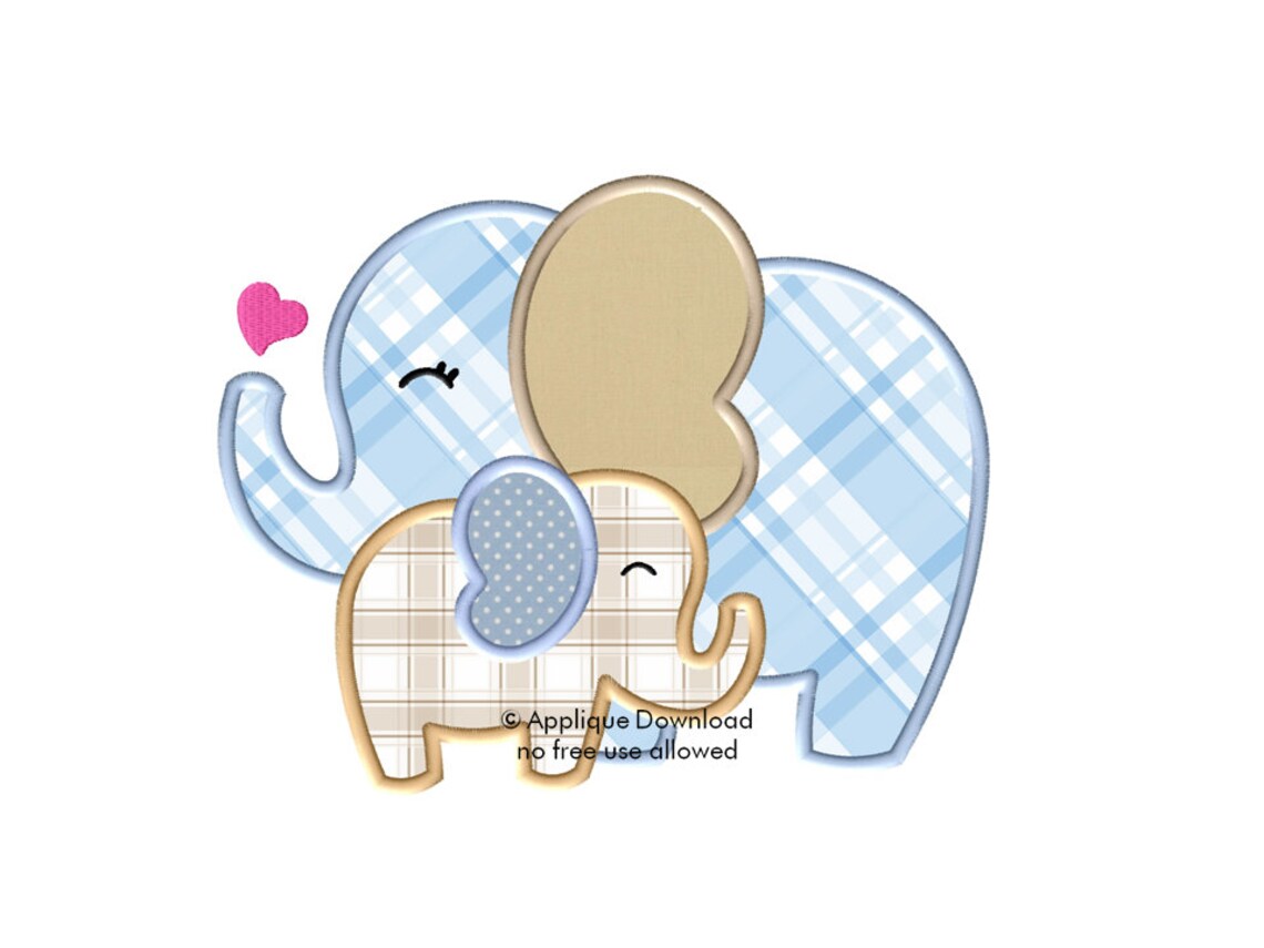 Two cute elephants embroidery applique instant download  etsy Two cute elephants embroidery applique instant download  etsy