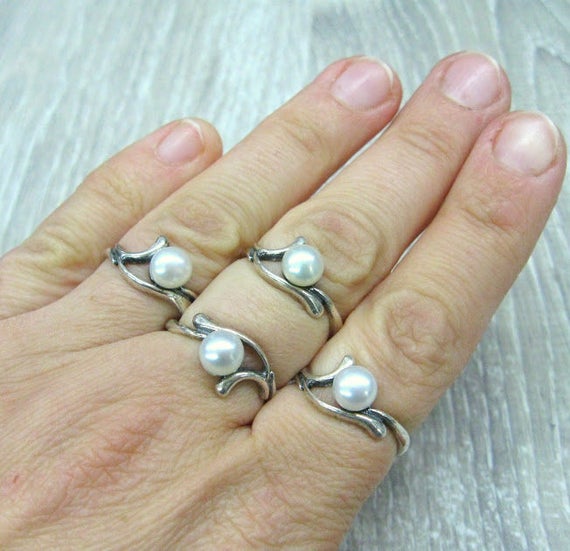 Petite Freshwater pearl rings affordable pearl je… - image 2