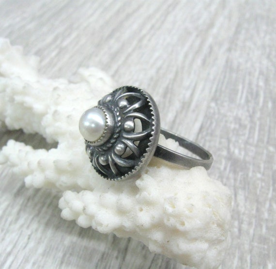 Russian Antique Vintage rings for women Faux pear… - image 3