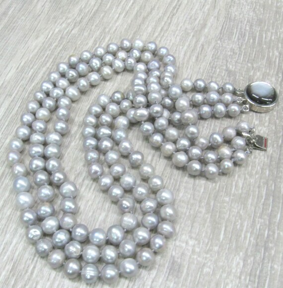 Gray Freshwater Pearl Necklace Multi 