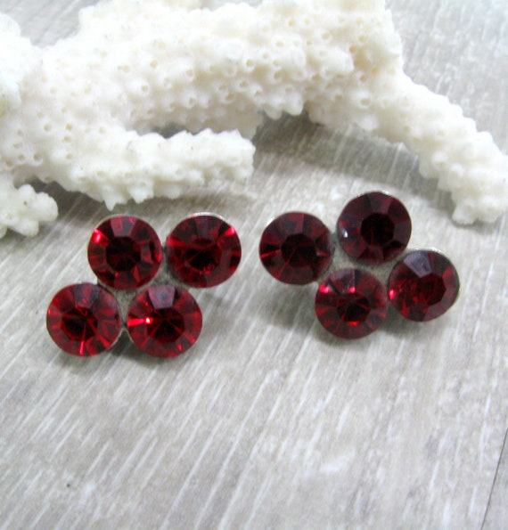 Dark red Vintage statement ring earrings set CVze… - image 8