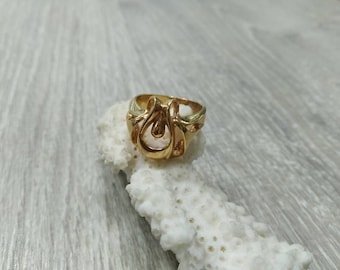 Rose gold plated abstract scarab ring Russian vintage ring for woman size 6.5 7 7 3/4 pinky promise ring