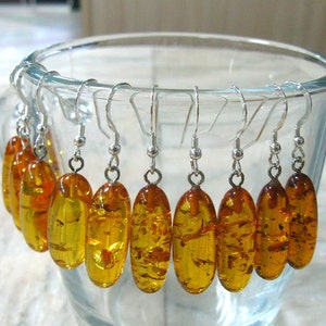 Natuurlijke Honing Amber Oorbellen Ovale druppel oorbel gele honing bee sterling zilver amber sieraden eco huwelijkscadeau bruid bruidsmeisje