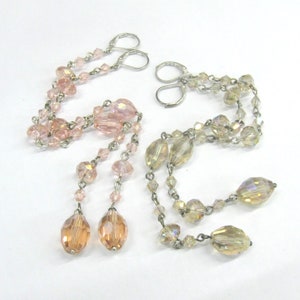 Extra Long Crystal Earrings sparkling Crystal Dangles Pink Smokey Taupe earrings shoulder sweeping brushing chain earrings Xmas party