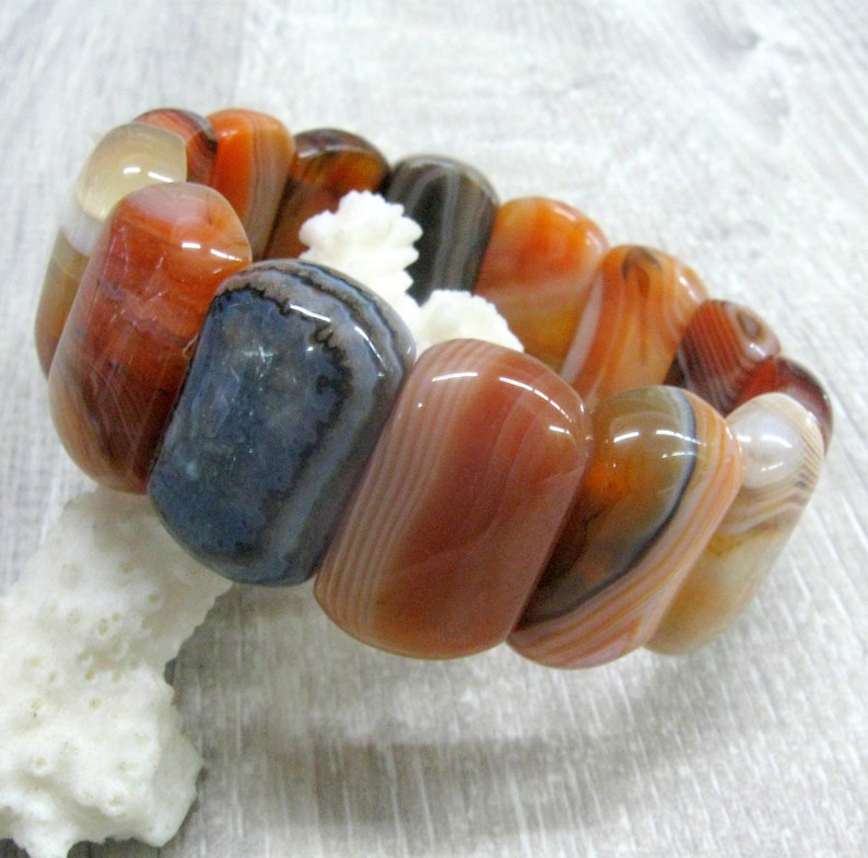 Fire Agate Bracelet and Pendant Set Gemstone Jewelry Natural | Etsy