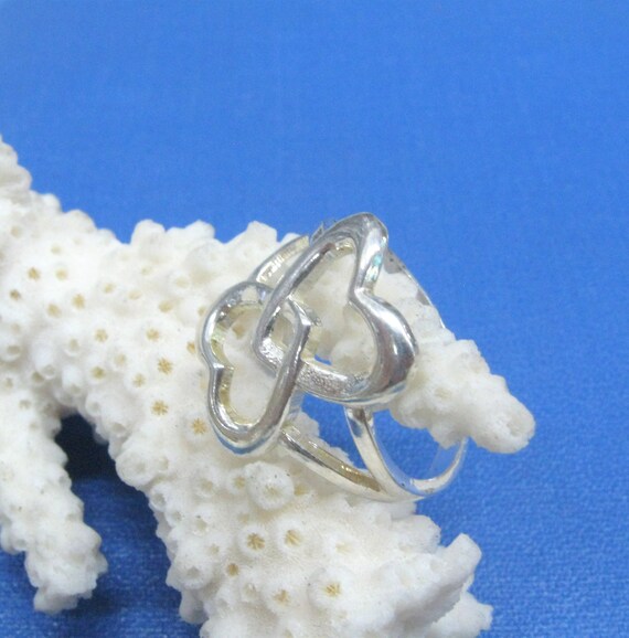 Double heart statement rings interlocked hearts e… - image 9