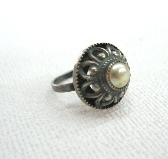 Russian Antique Vintage rings for women Faux pear… - image 5