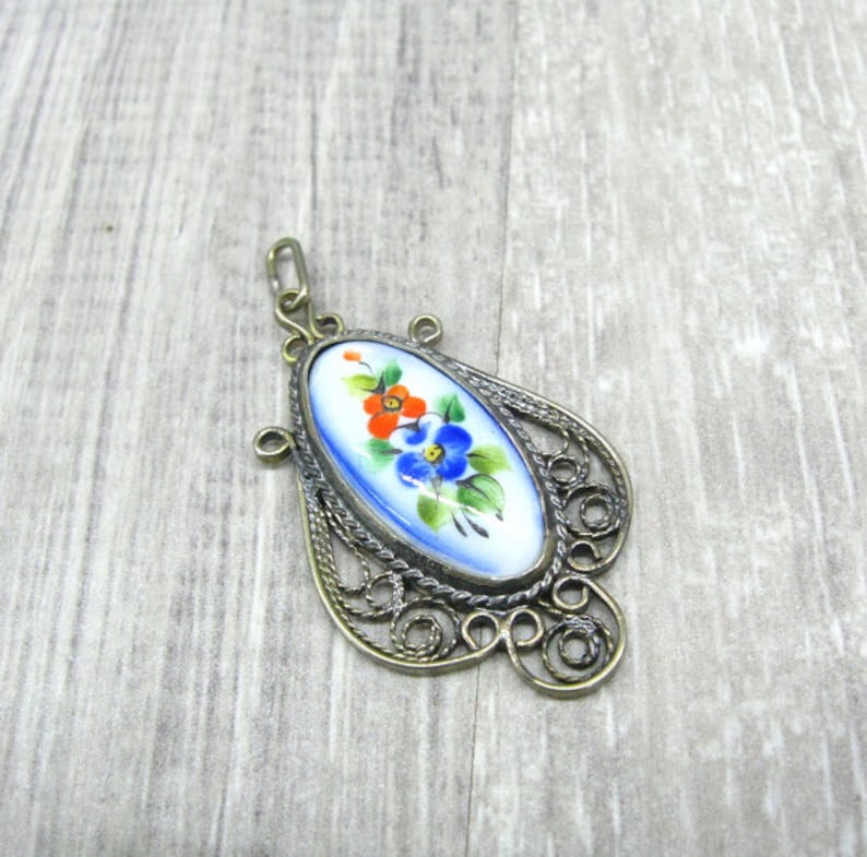 Finift Enameled Jewelry USSR Vintage Ring Enamel Painting Etsy