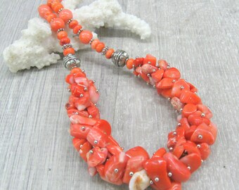 3-4mm Round Natural Pink Coral Necklace for Women 10 Strands Jewelry 18-27'' 