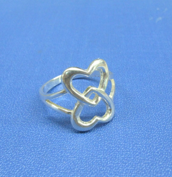 Double heart statement rings interlocked hearts e… - image 5