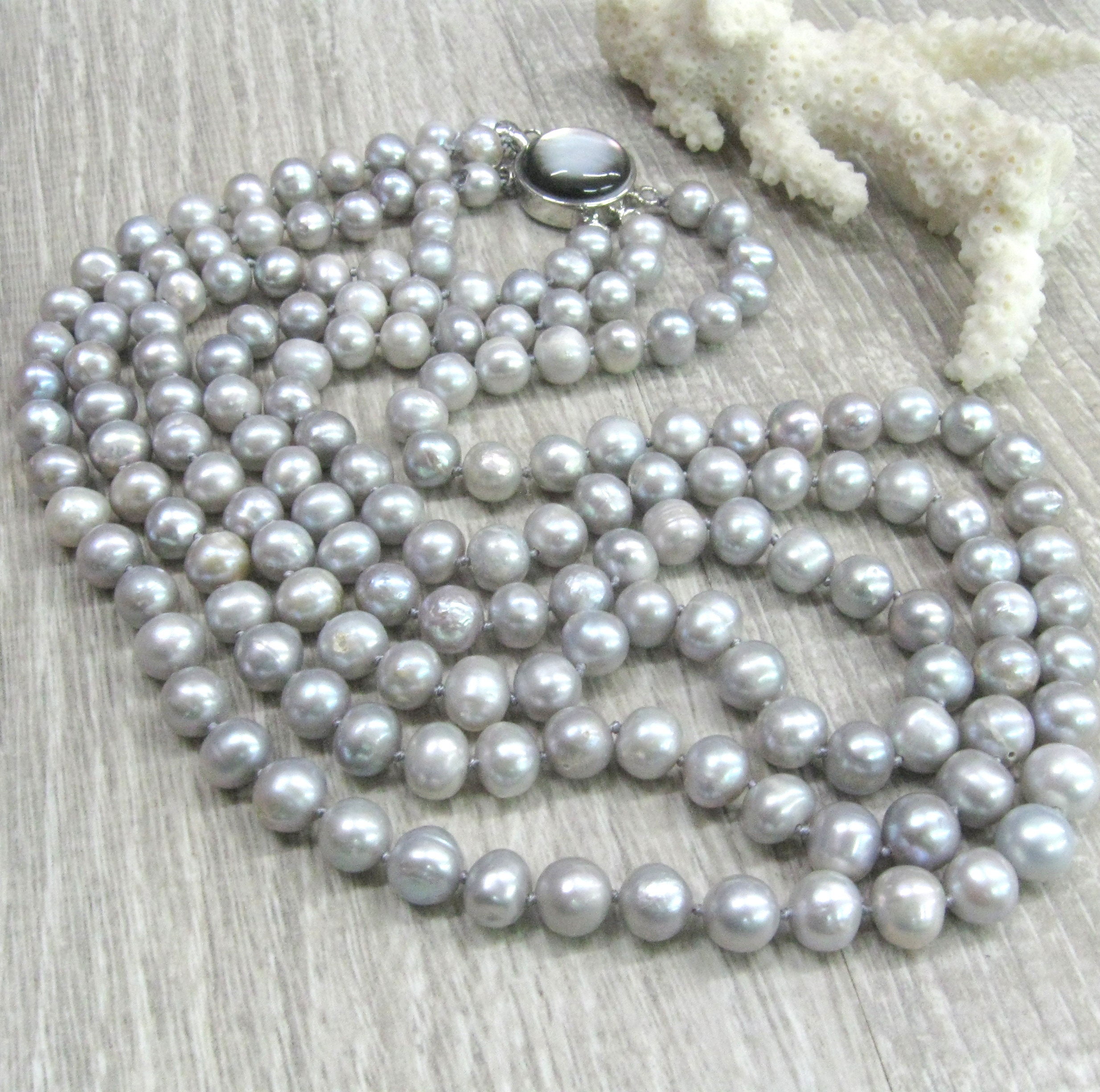 6-7mm AA Quality Freshwater Cultured Pearl Necklace in Liah White for Sale