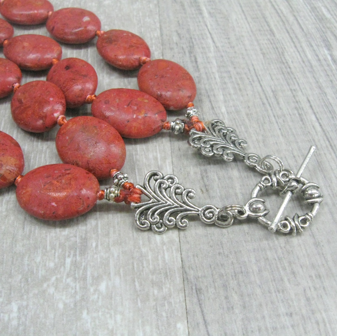 Ethnic Ukrainian Sponge Coral Necklace Unique Multi Strand Etsy