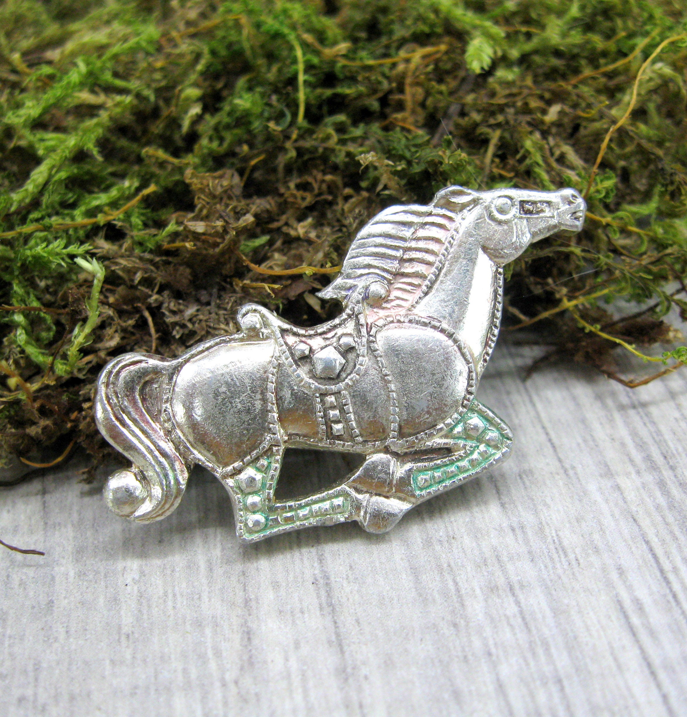 Vintage Silver Tone Horse Brooch Pin Horse Jewelry Horse Lover Etsy