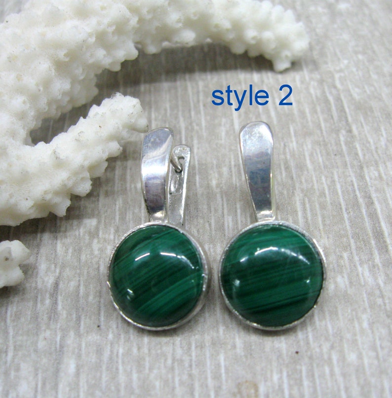 Keziah Earrings in Malachite
