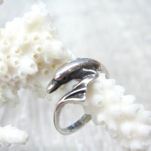 Dolphin ring Sea lovers nautical jewelry size 5.5 rings animal ring for girl 3D dolphin sea life jewelry ocean ring surfers girlfriend gift