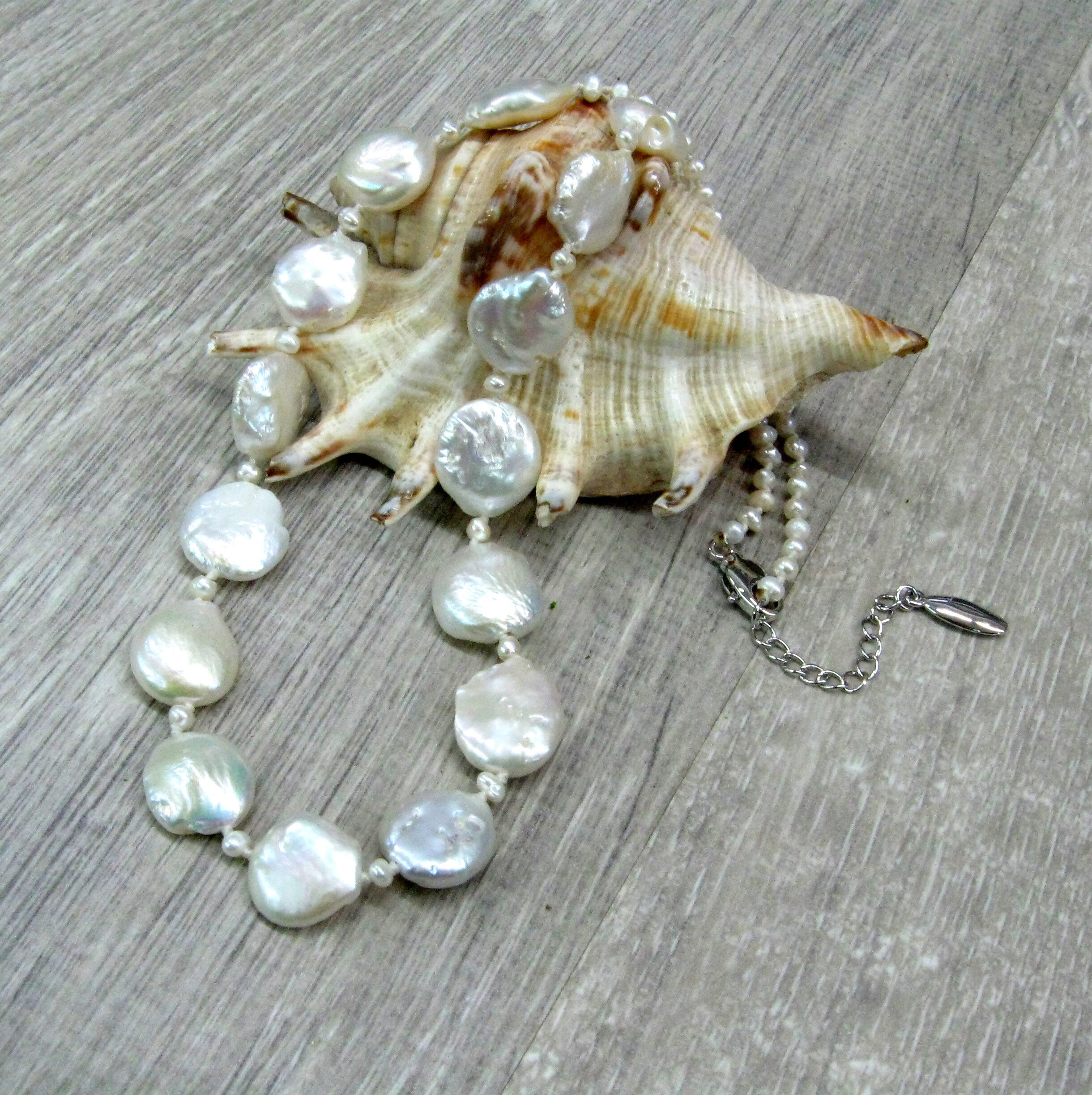 Pearl Jewelry Real Coin Pearl Necklace 