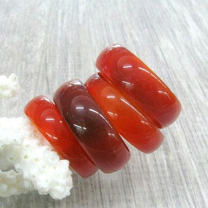 Orange agate carnelian 8 mm wide plus size band rings for man large sizes 11 3/4 12 13 14 carved stone boho rings healing gemstone jewelry