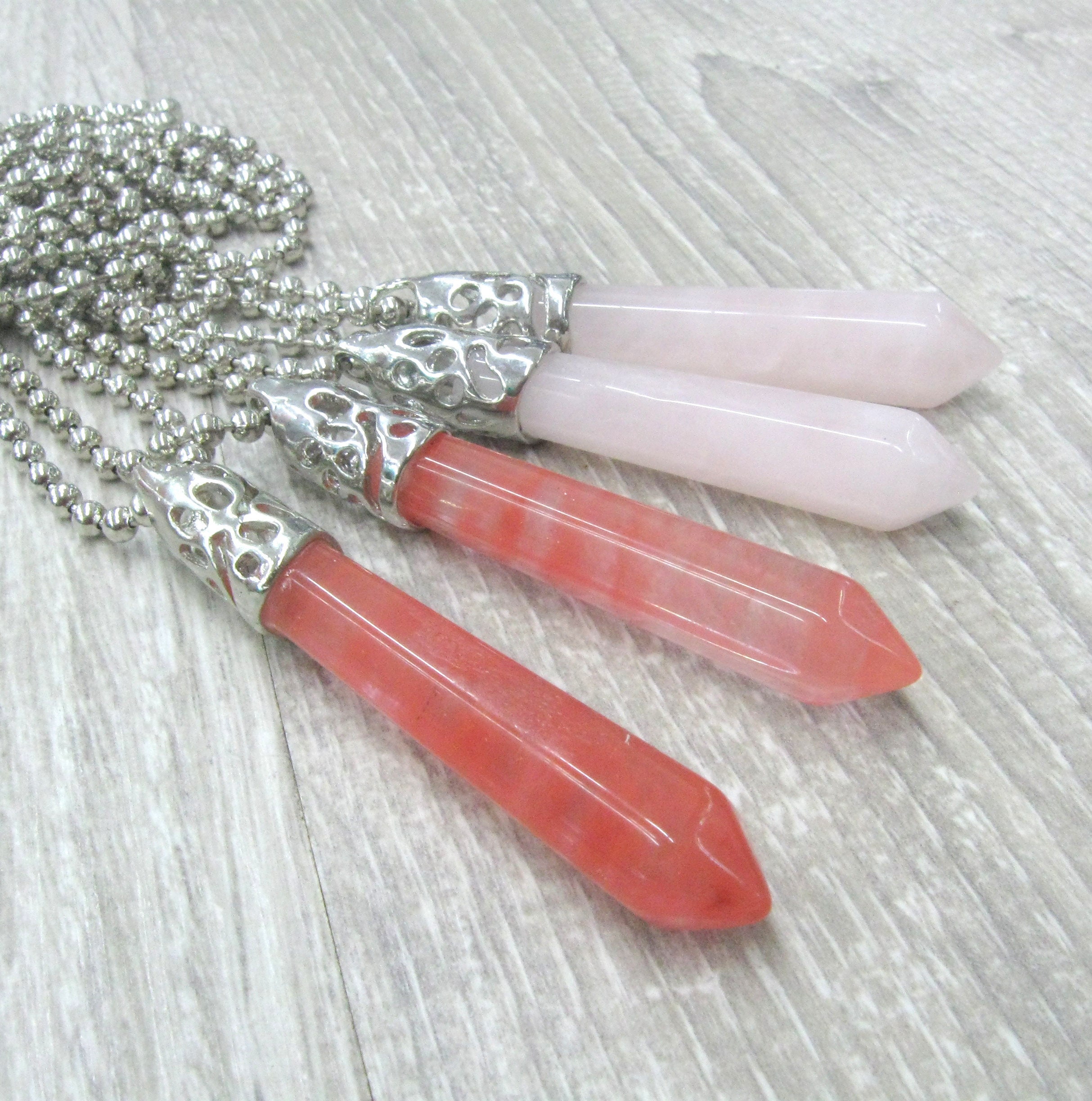 Cherry Quartz Chunky Carved Elephant Gemstone 18" Silver Plated Necklace Pink Cherry Quartz Chunky Carved Elephant Gemstone 18" Silver Plated Necklace Pink